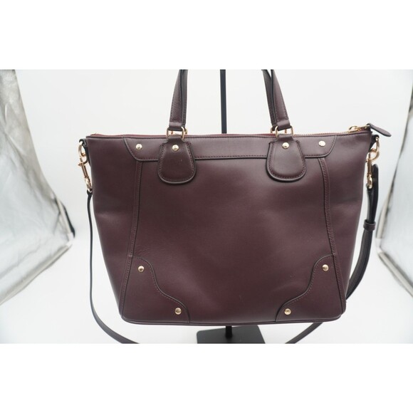 Coach Mickie Satchel In Deep Burgundy Gold Hardware & Stud Details L1857-25032E - Picture 6 of 10